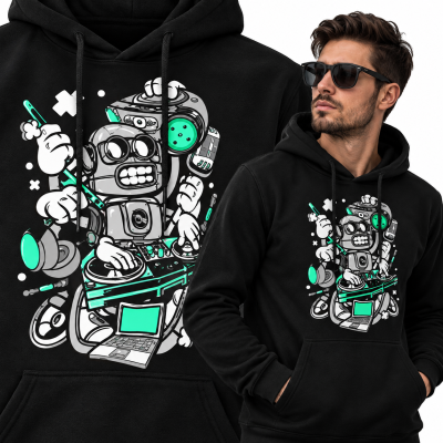 BLUZA Z KAPTUREM ANIMOWANA  DJ ROBOT